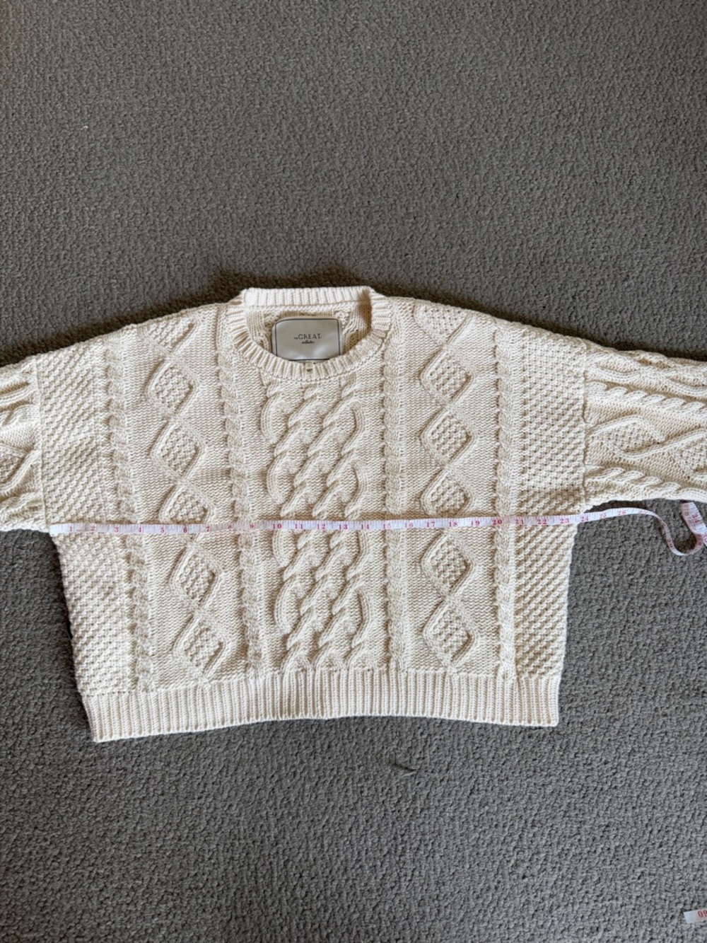 The Great Classic Cable Pullover, Cream - Picture 2 of 7